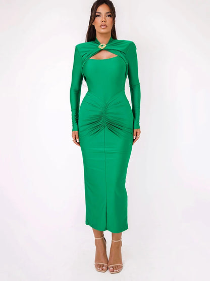 PleatLuxe Bodycon Dress