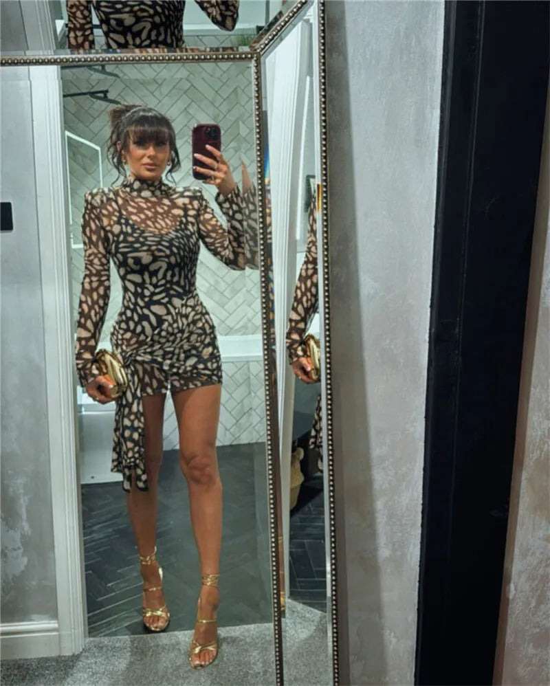 DrapeChic Leopard Dress