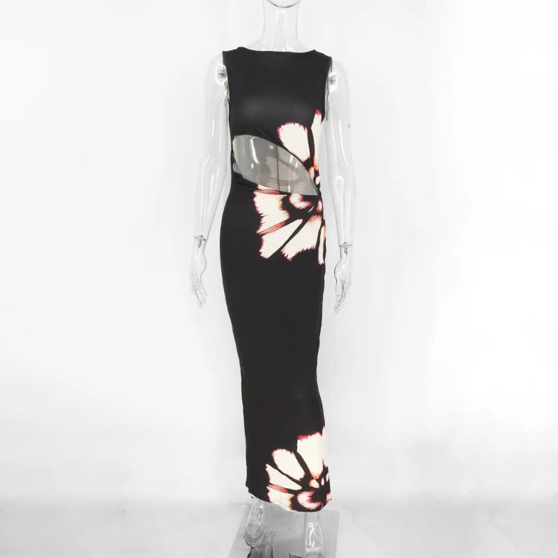 HollowGlow Maxi Dress