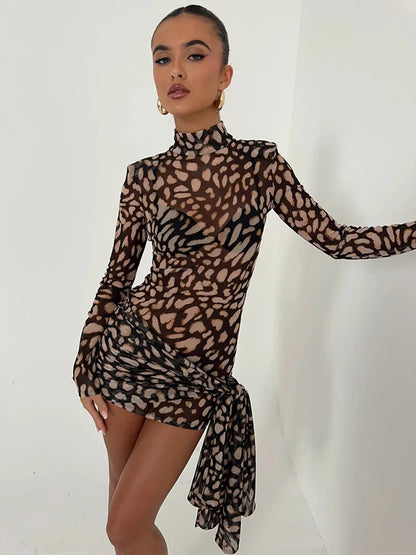 DrapeChic Leopard Dress