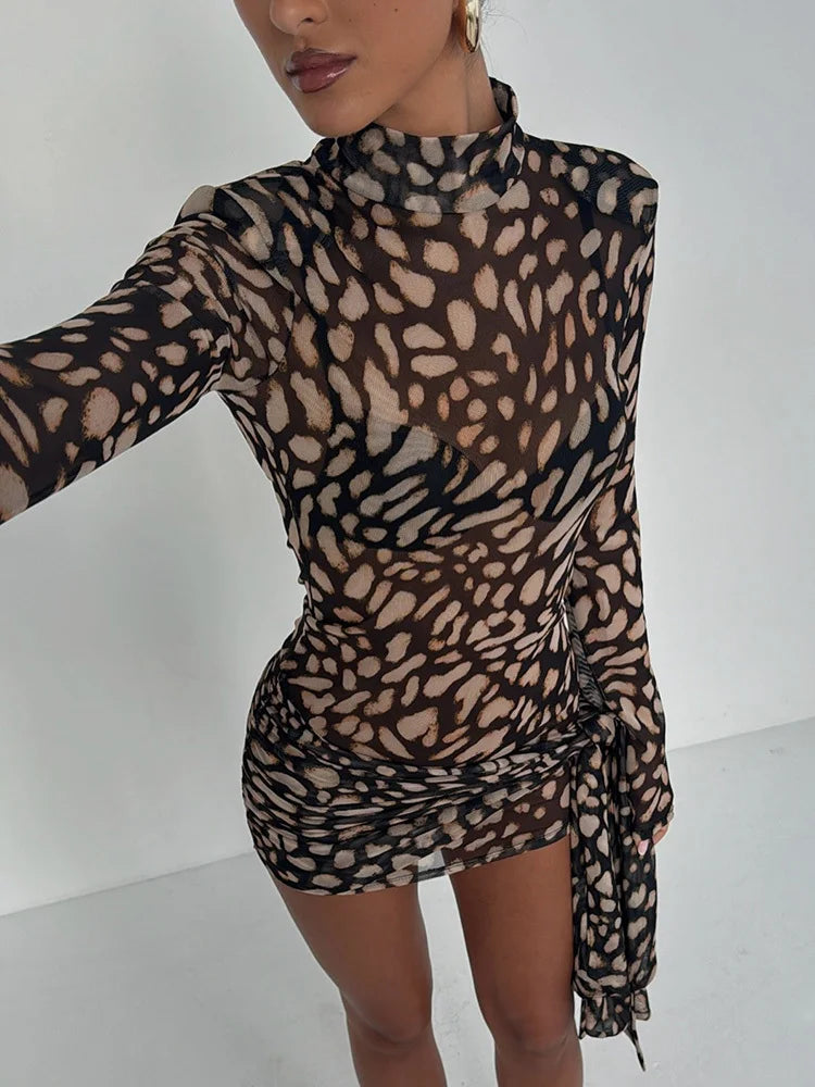 DrapeChic Leopard Dress