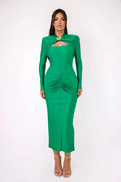 PleatLuxe Bodycon Dress