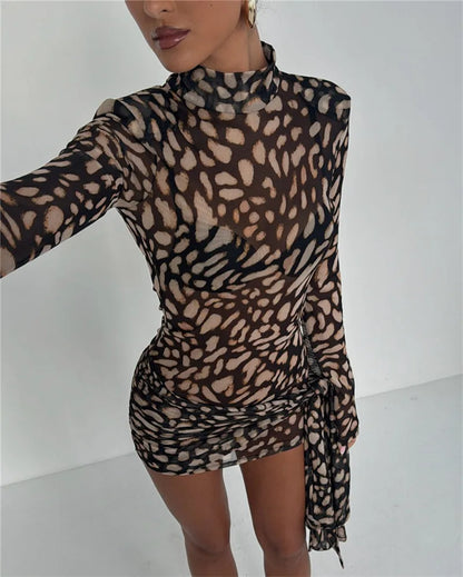 DrapeChic Leopard Dress