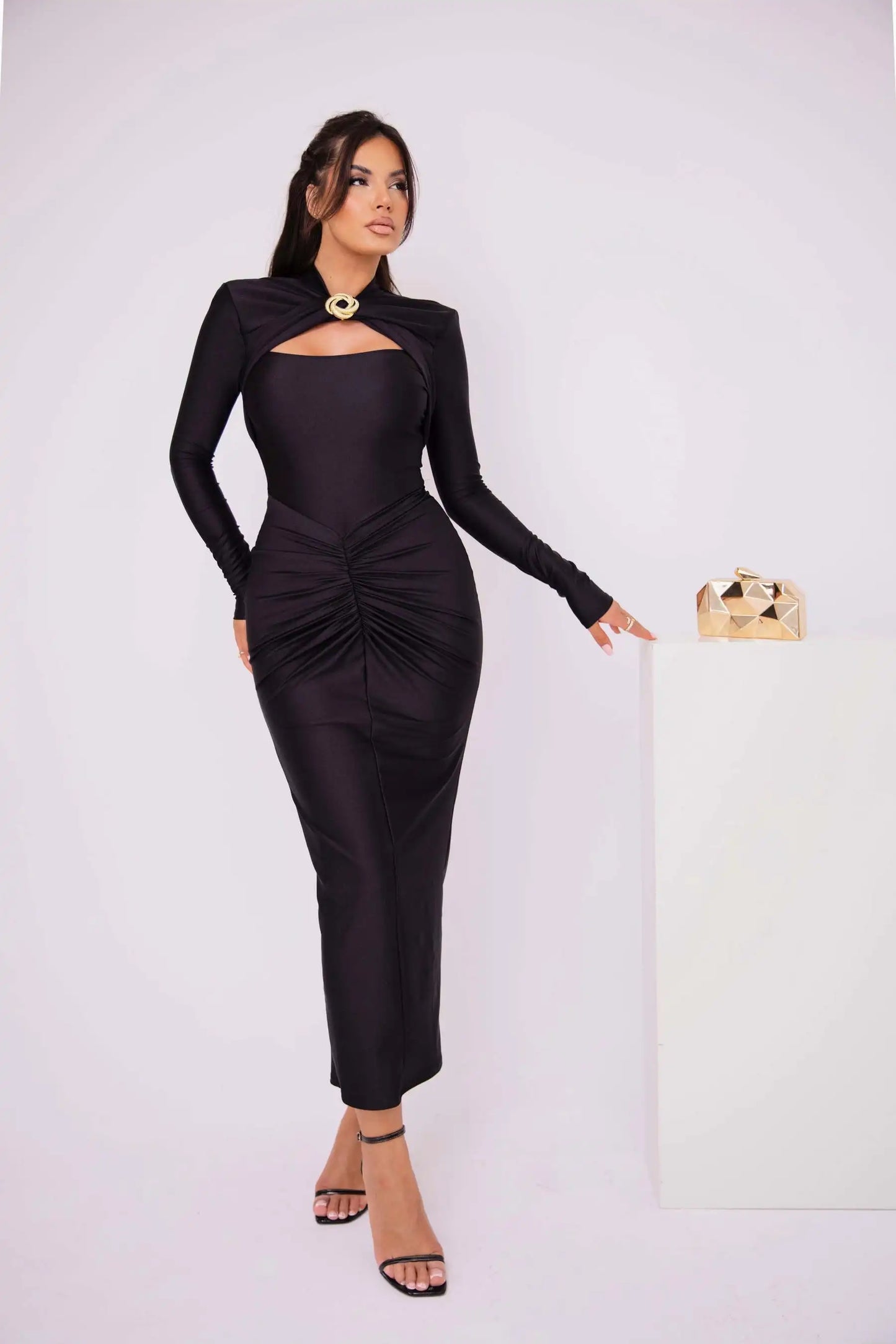 PleatLuxe Bodycon Dress