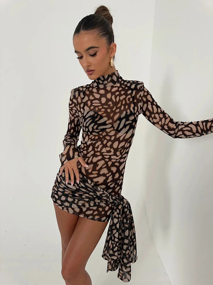 DrapeChic Leopard Dress