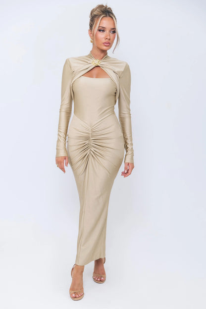 PleatLuxe Bodycon Dress