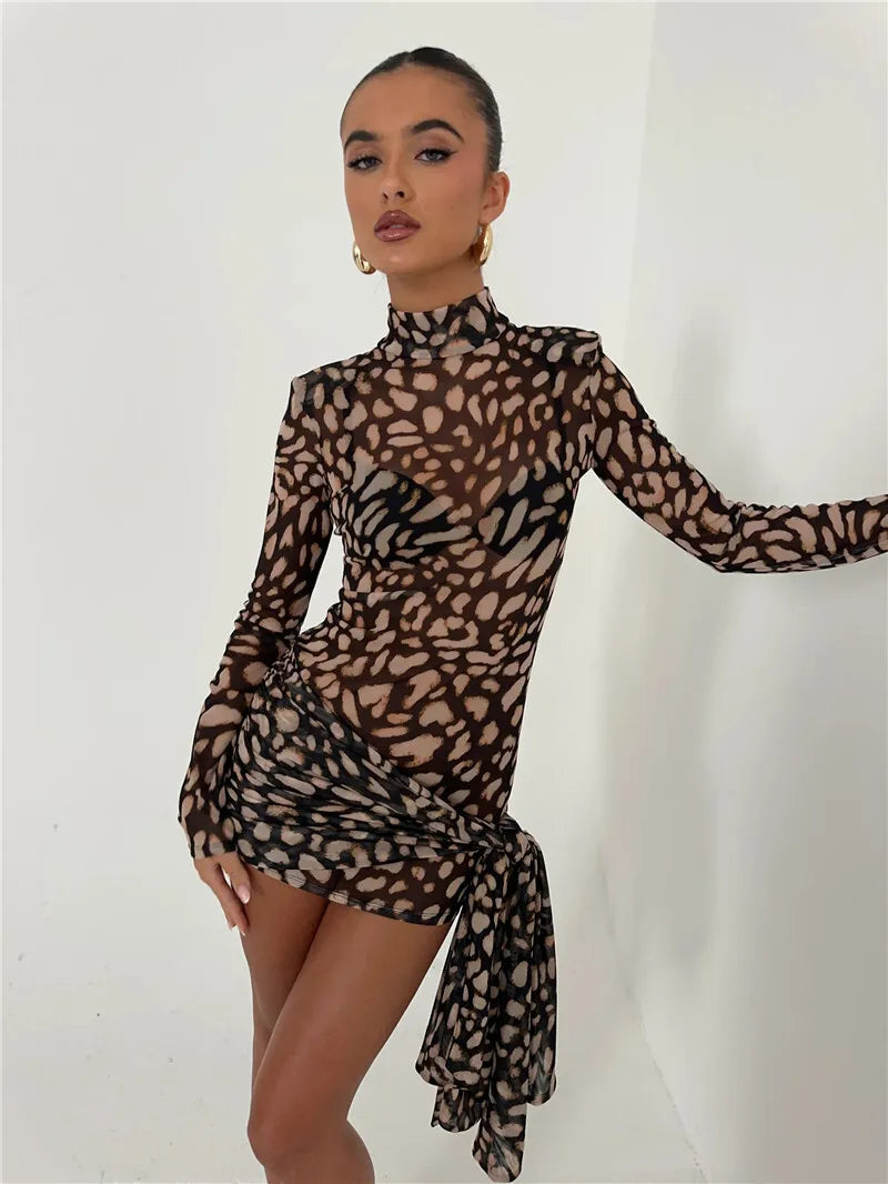 DrapeChic Leopard Dress