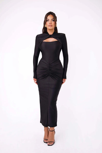 PleatLuxe Bodycon Dress