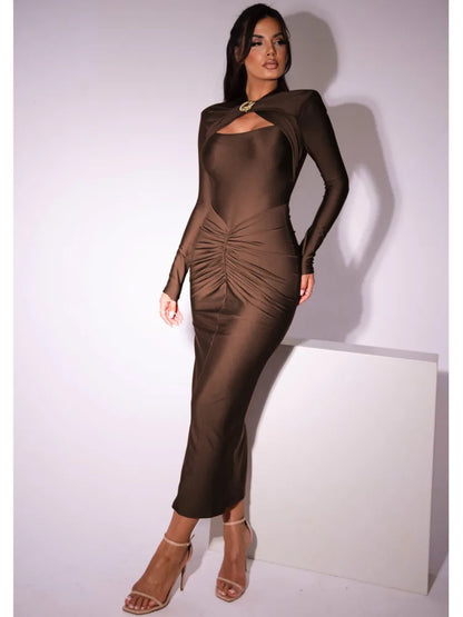 PleatLuxe Bodycon Dress