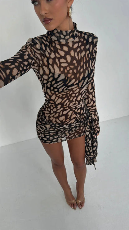 DrapeChic Leopard Dress